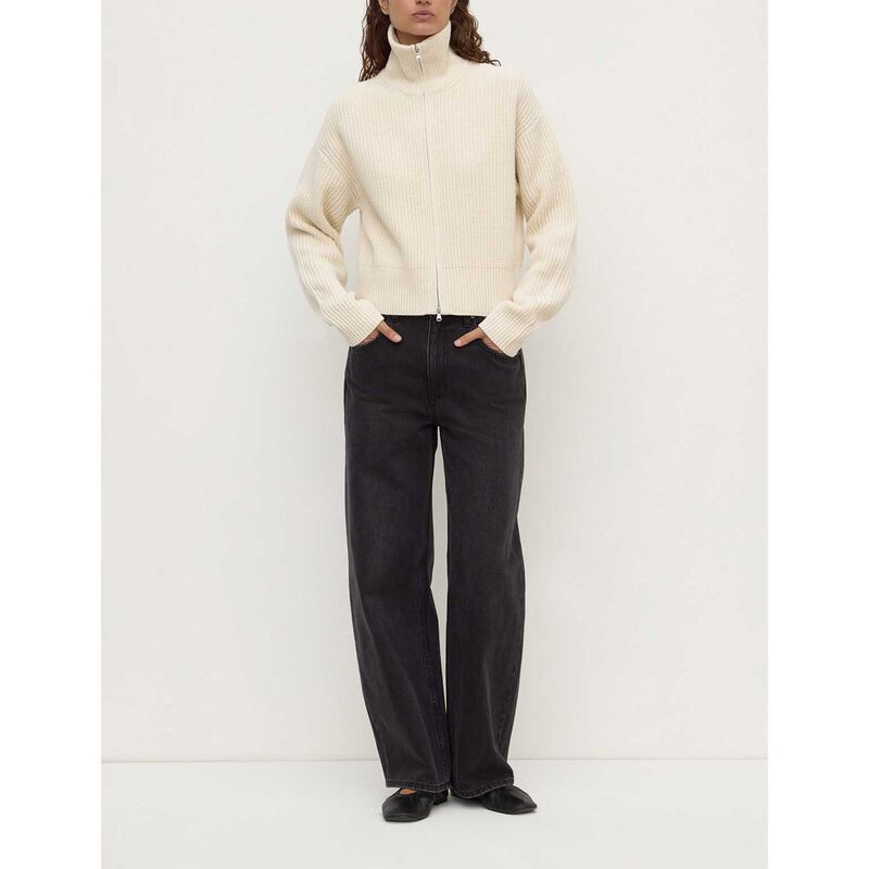 Assembly Label Kaia Wool Zip Sweater Antique White image number 3